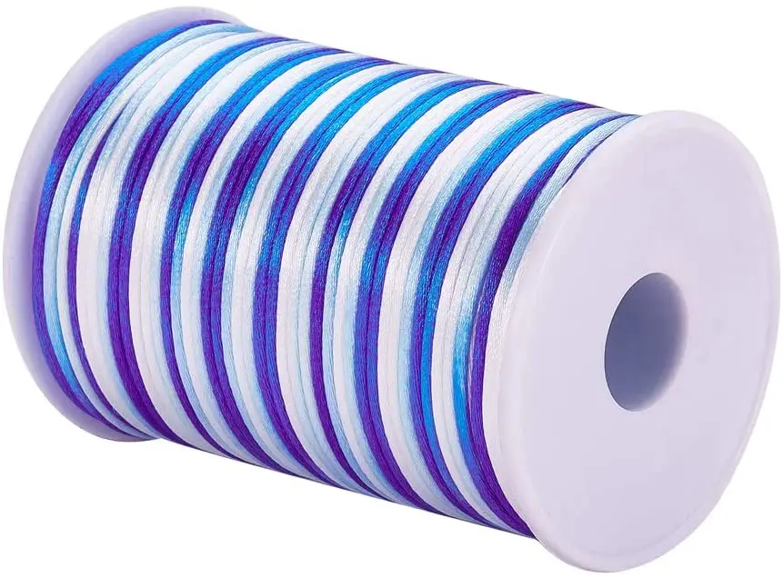

Атласный нейлоновый шнур для отделки, 109 ярдов, 1,5 мм, шнур для бисероплетения, белый, синий, шелковый шнур для изготовления ювелирных изделий