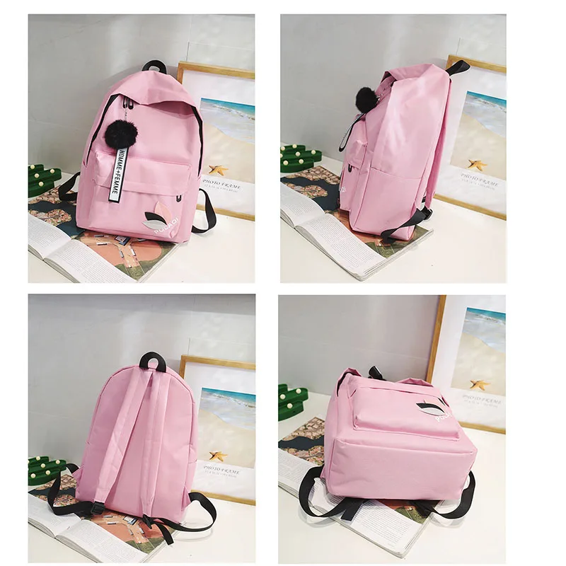 Kawaii небольшой холщовый рюкзак школьный с листьями Женская дорожная много