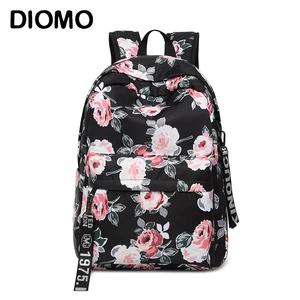 DIOMO 2022 женская школьная сумка тренд Цветок Пион шаблон рюкзак элегантная школьная сумка для девочек винтажная сумка