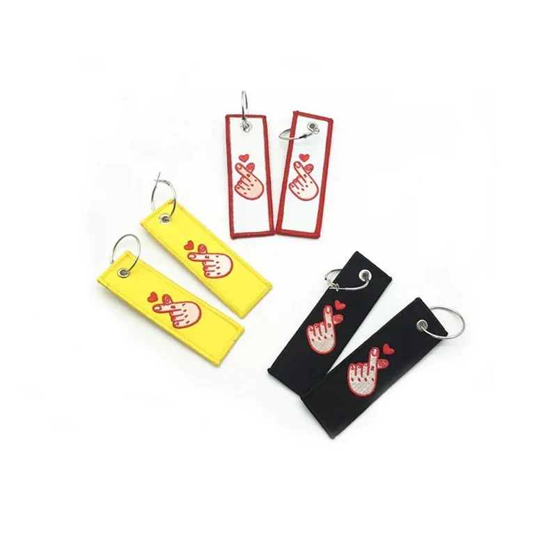 

Remove Keyring Fashion Embroidery Key Chain Custom Logo For Luggage Key Tag