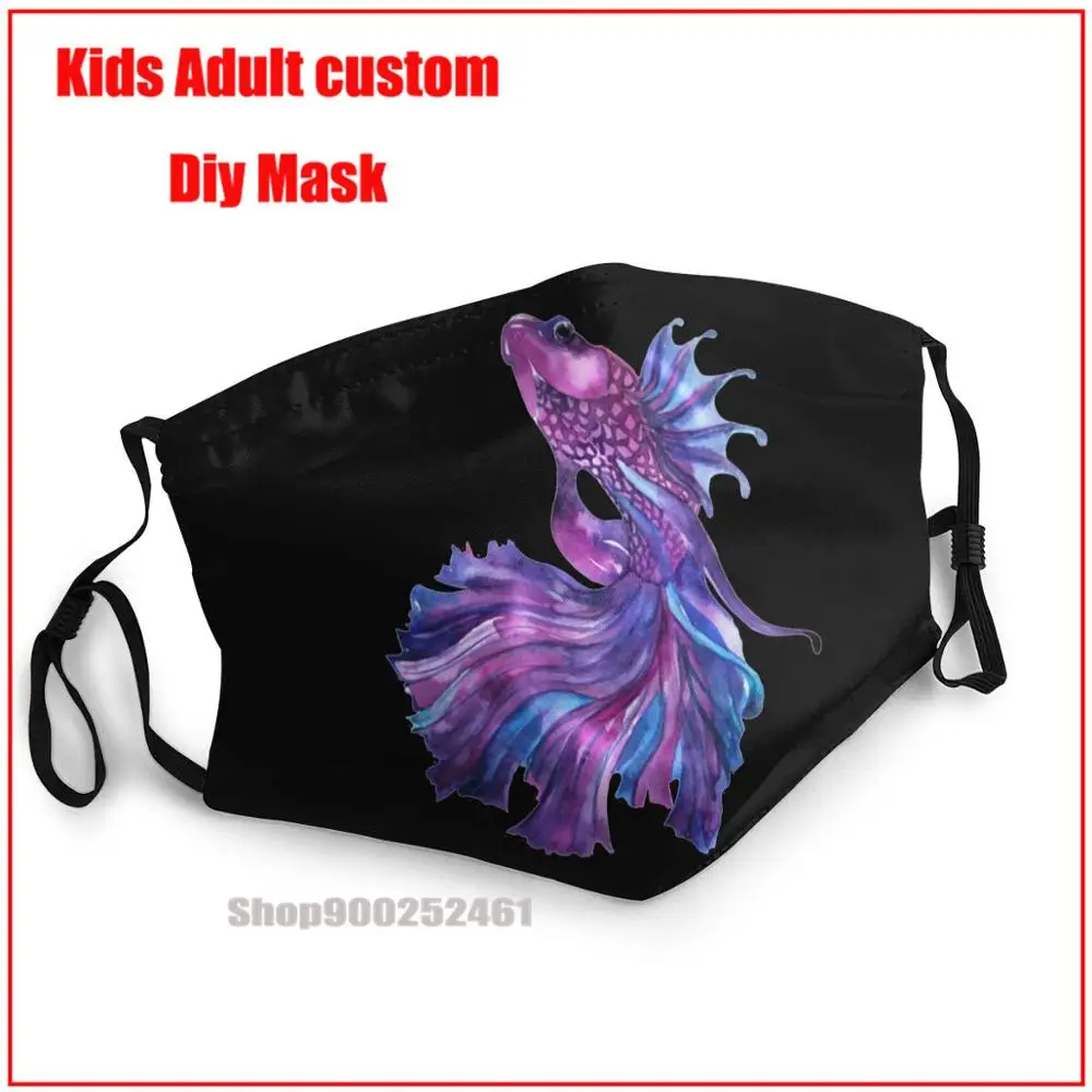 

Фиолетовая Fight Fish DIY маска для лица модная маска для лица моющаяся многоразовая маска для лица для взрослых Маска для рта с дизайном забавная