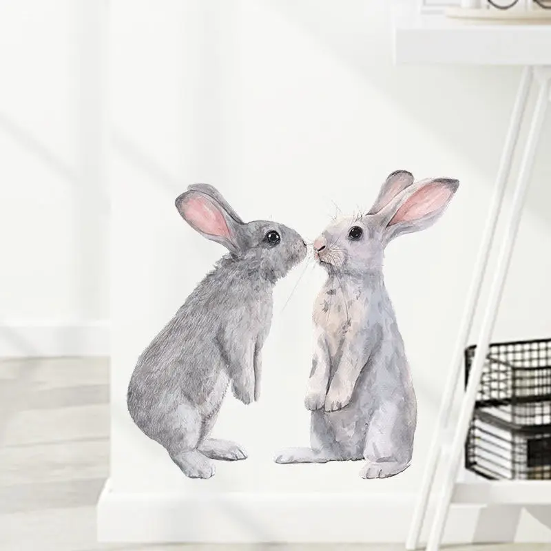 Наклейка на стену s Bunny заяц пасхальное украшение для дома 3D настоящая кролик