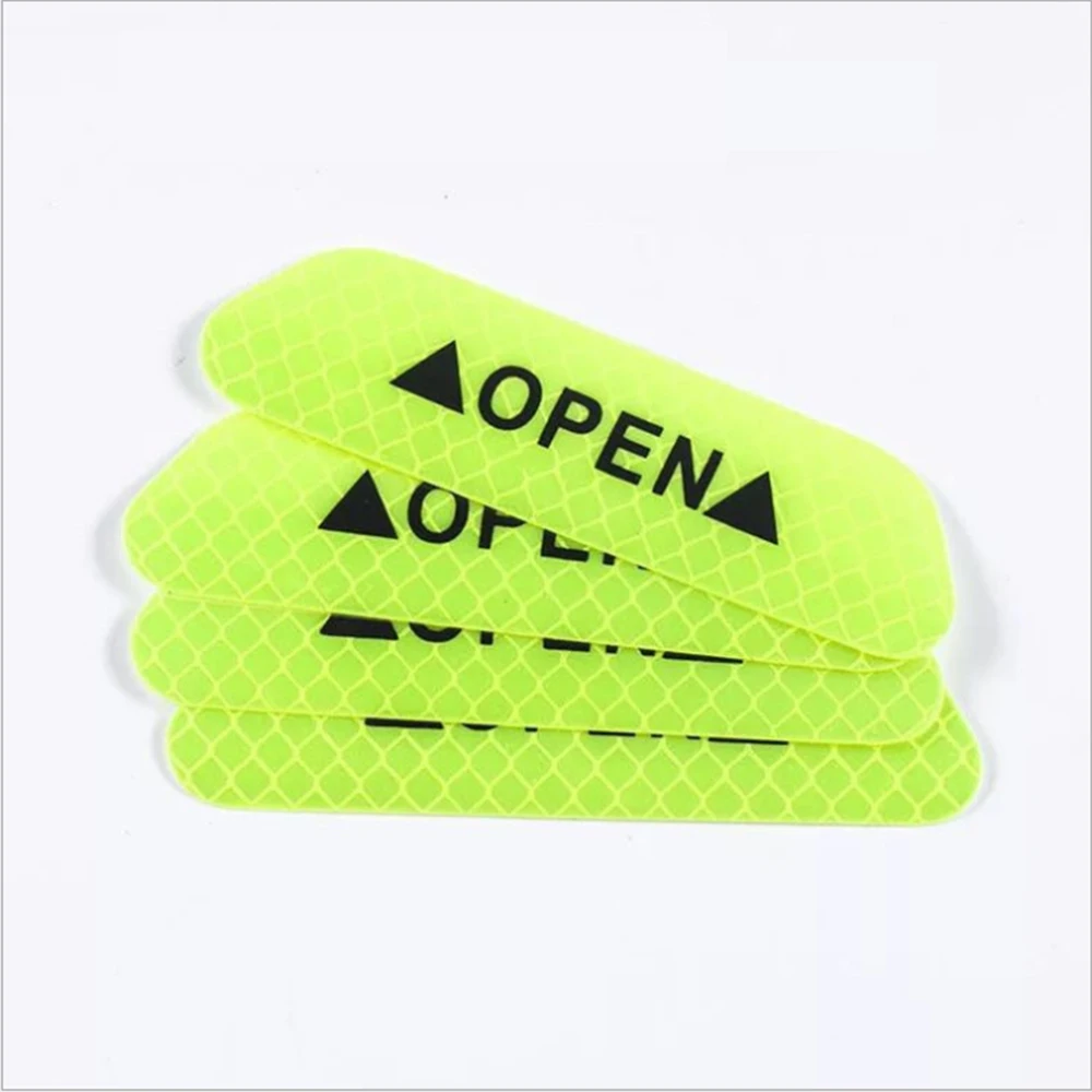 

2pcs Car sticker Door Safety Warning Reflective Stickers Waterproof Universal Mark OPEN High Reflective Tape Motorcycle Bike
