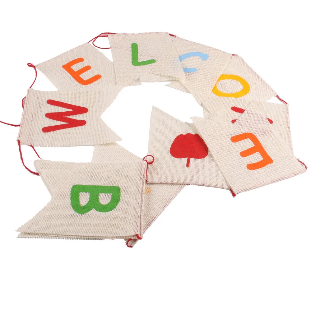 

WELCOME BACK Banner School Banner Flags Party Decorations Kids Garland Children Baby Boy Girl Bunting Classroom Decoration