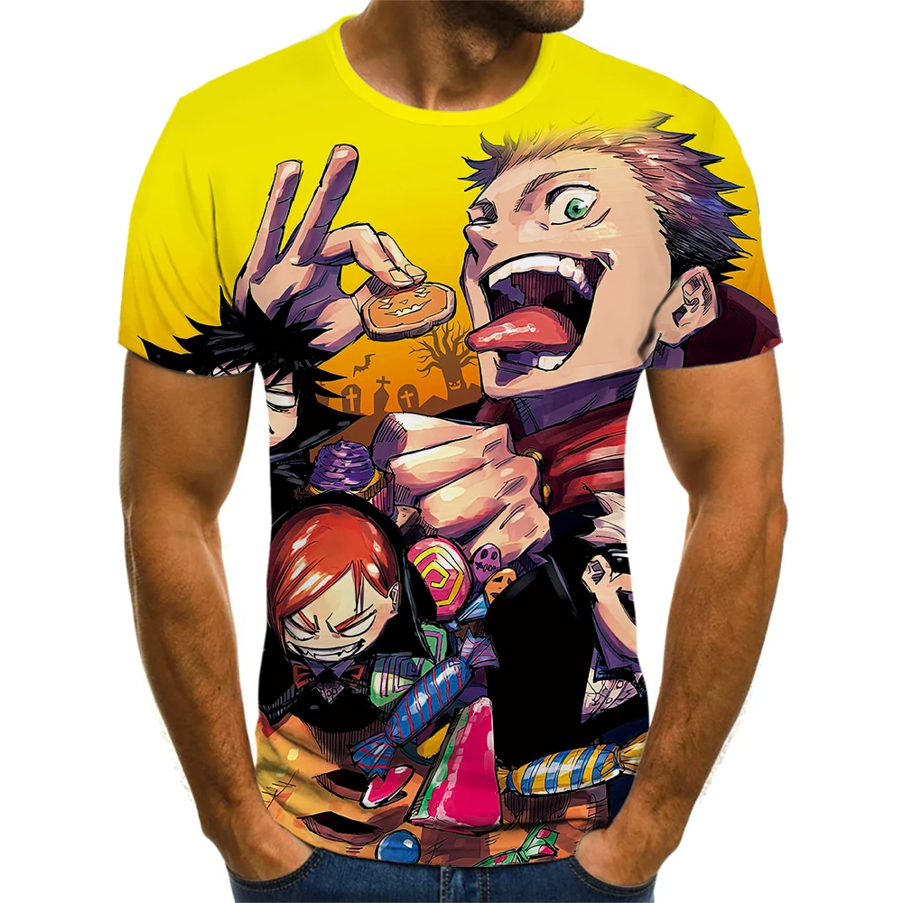 

Новинка лета 2021, Высококачественная футболка с 3d принтом комиксов, Мужская креативная и удобная аниме футболка большого размера, топы для м...