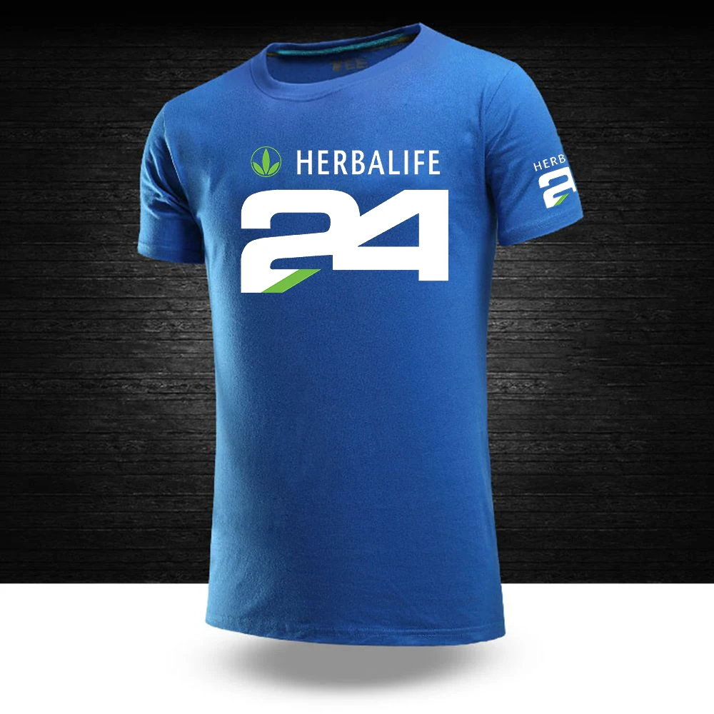 Мужская футболка Herbalife 2021 с 24 логотипами новая однотонная мужская из 100% хлопка