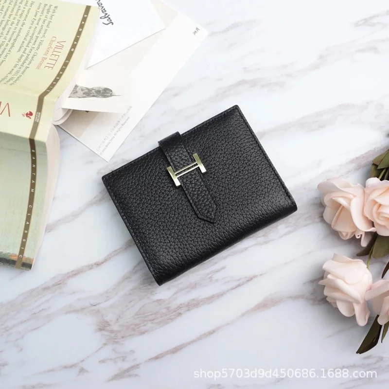 

Genuine Leather Women Wallets Luxury Long Hasp Lychee Pattern Coin Purses Female Brand Solid Colors New Thin Clutch Phone Bag