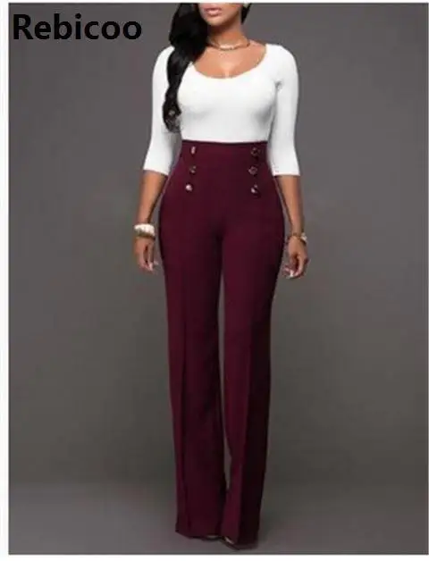 

High Waist Flare Pants Plus Size Women Trousers Female Office Lady Casual Wide Leg Pants Stretch Long Pant