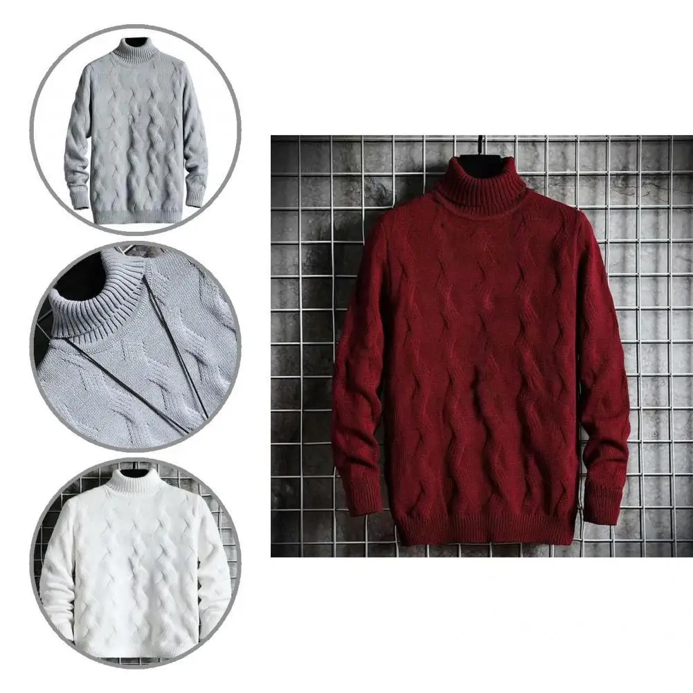 

Sweater Jumper Streetwear Teenager Pullover Male Warm Simple Thick Knitted Pullover