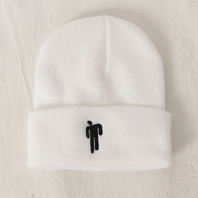 Billie Eilish Beanie 14 цветов вязаная зимняя женская шапка однотонный хип-хоп трикотажный свитер шапка для девочек повседневные теплые шапки - Цвет: 08C beanie
