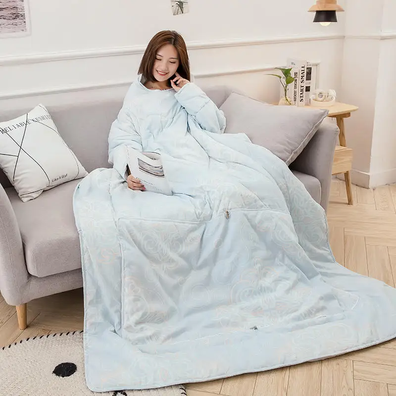 

Professional Thicken Comforters Lazy Quilt With Sleeves Family Blanket Cape Cloak Nap Blanket Dormitory Mantle Four Covered