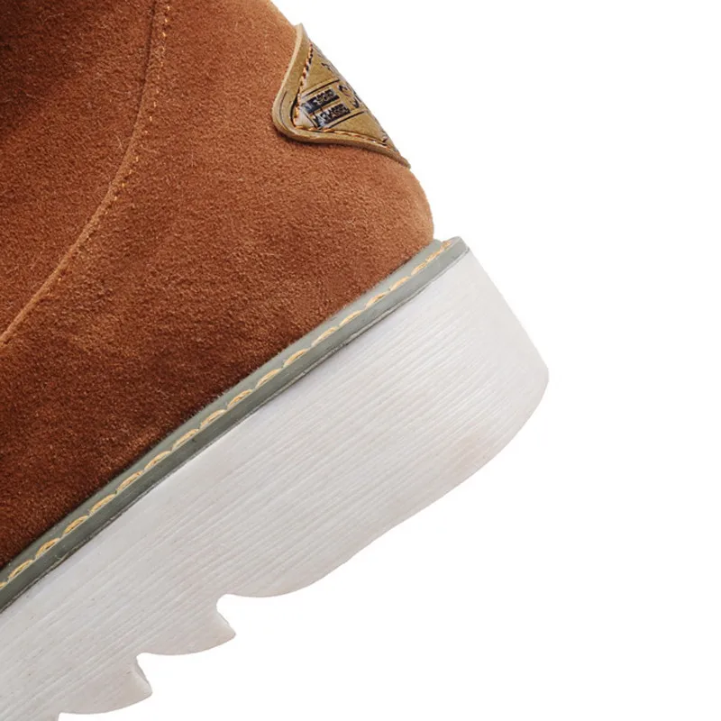 Faux Fur Snow Boots Women Fashion Ankle Plus Size Black Winter Warm Plush Female Ladies Flats Shoes | Обувь