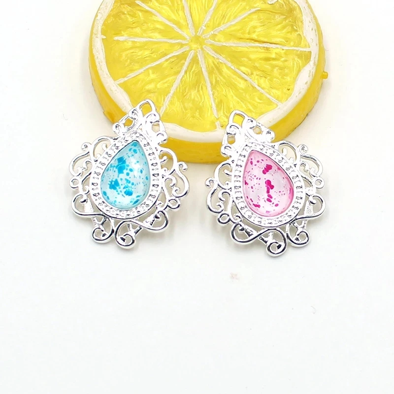 

10pcs/Lot 32*26MM AlloysilverWaterdrop MapleMaterial Accessories Diy Craft Supplies Manualidades Needlework Buttons for Clothing