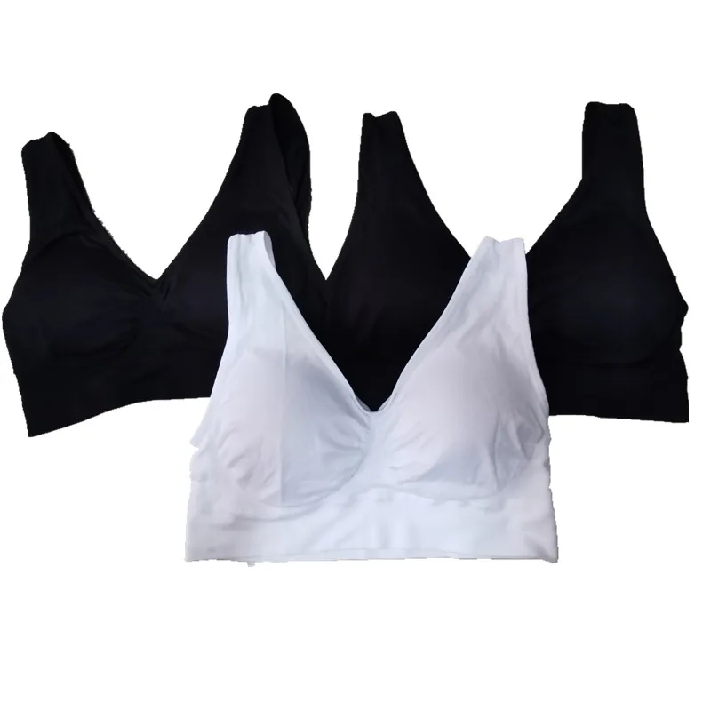 black 2pc white 1pc Прямая поставка; 3 шт./компл. без проволок со съемной тонкой подкладкой бесшовные пуш-ап для женщин размера плюс нижнее белье без косточек для фитнеса форма тела бюстгальтер - Цвет: black 2pc white 1pc