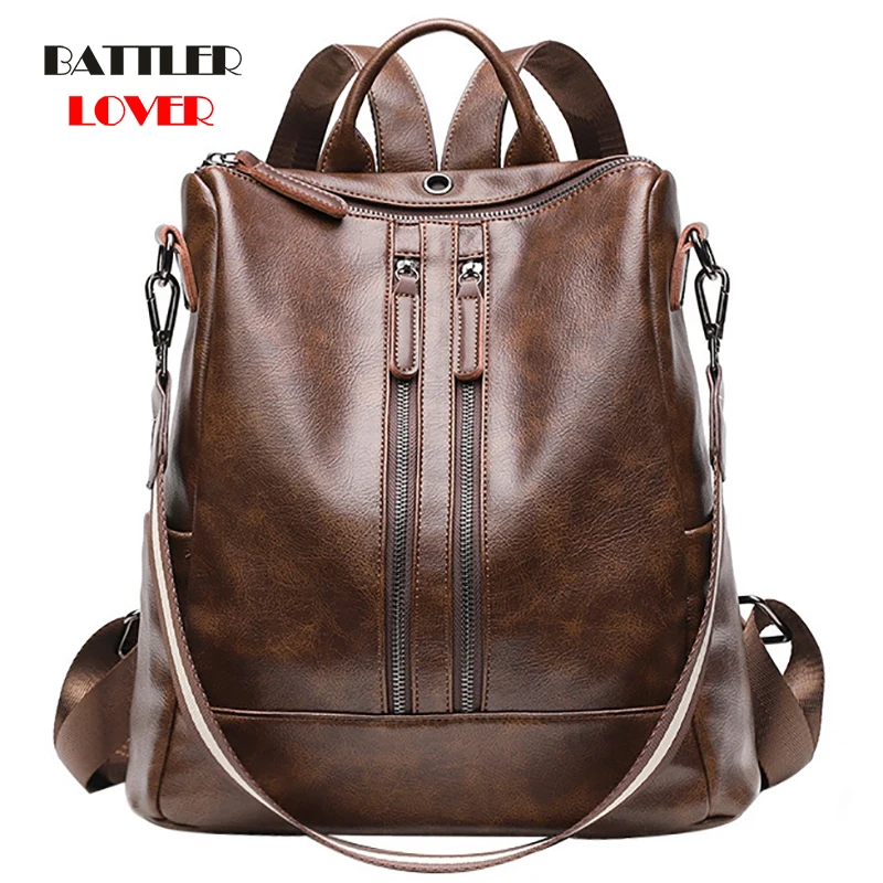 2019 винтажный женский рюкзак высококачественный Молодежный кожаный для девочек