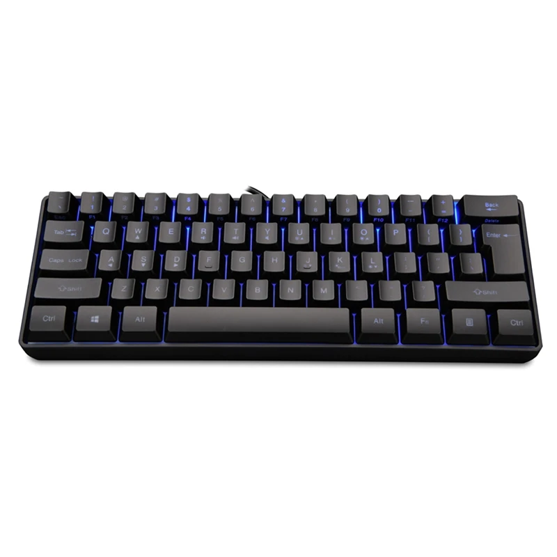 

61-Key Wired Keyboard Mixed Light Full-Key No Punch Desktop Mini Notebook Keyboard for Office Gaming