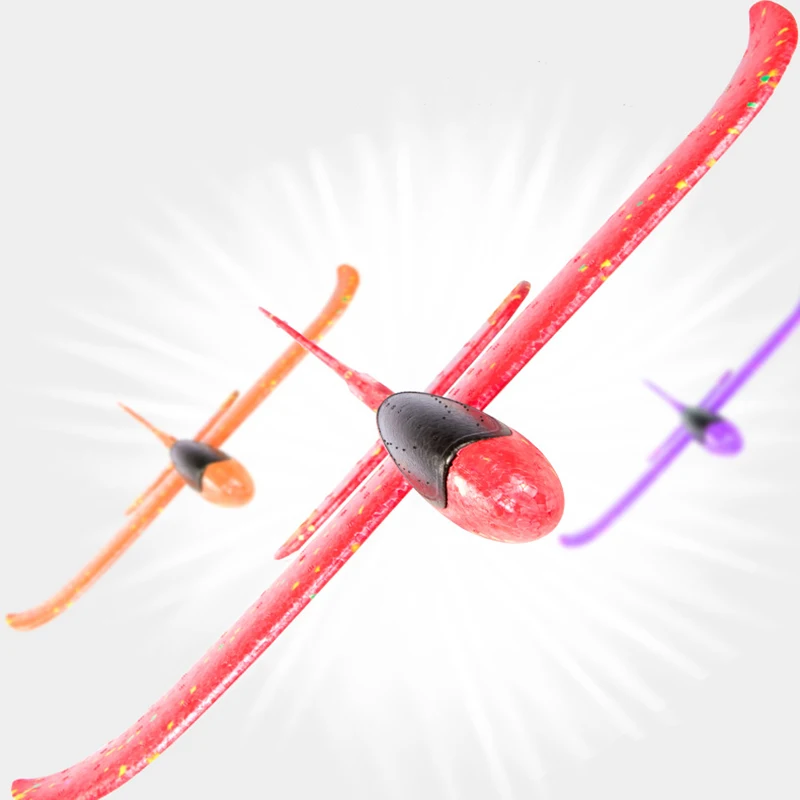 Foam Hand Throwing LED Airplanes toy 48cm Flight Mode Glider Inertia Planes Aircraft For Kids Outdoor Catch Sport | Игрушки и хобби