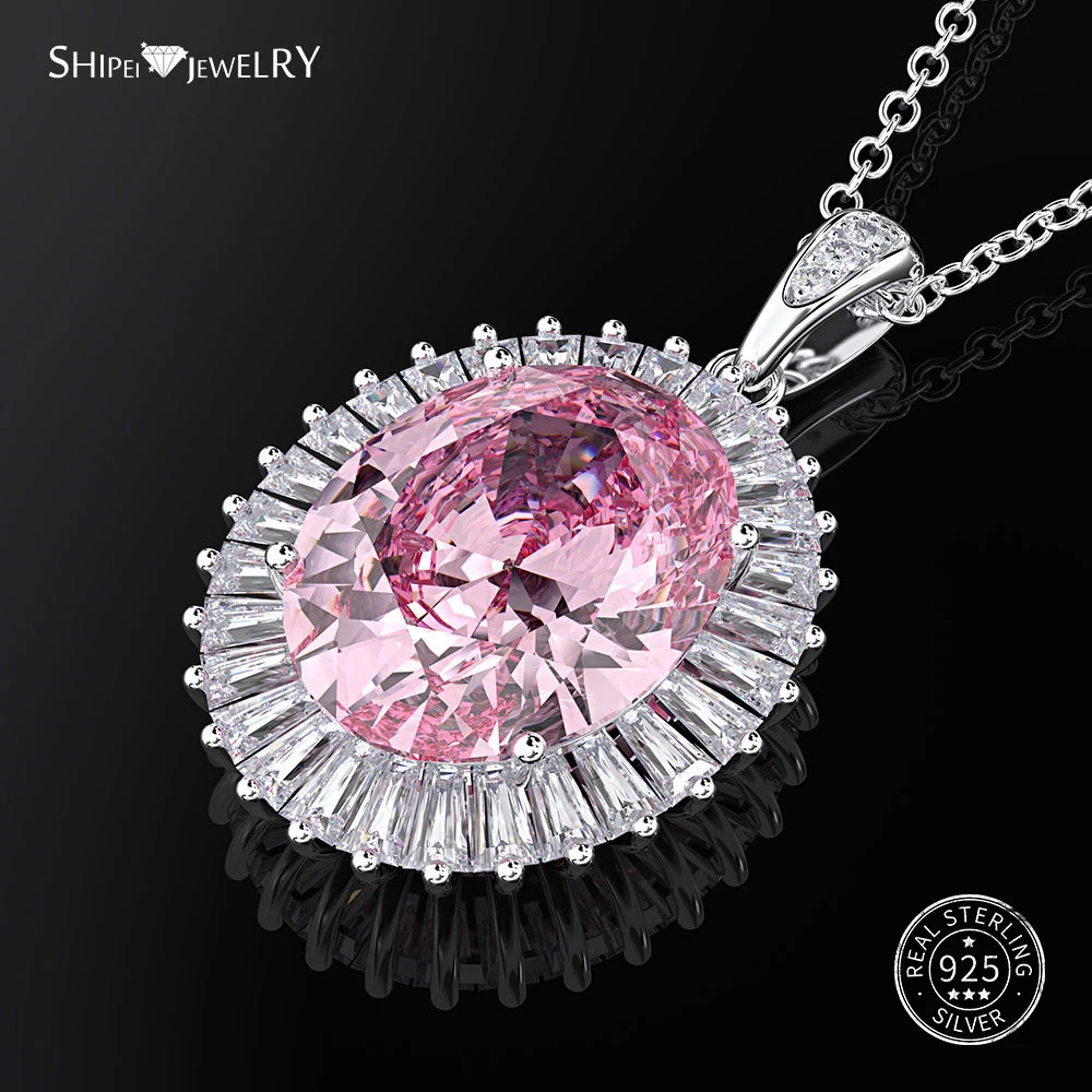 Женское ожерелье из серебра 100% пробы с овальным сапфиром|Ожерелья| |