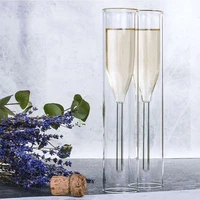 double layers glasses champagne flutes goblet bubble sparkling wine tulips cockt