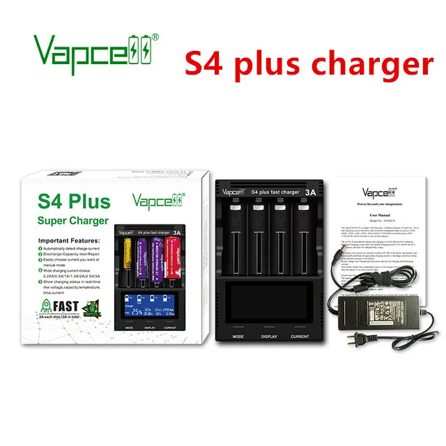 Оригинальное зарядное устройство Vapcell S4 plus Q4 U2 Q2 Q1 opus bt c 3100 умное для NiMH и литий