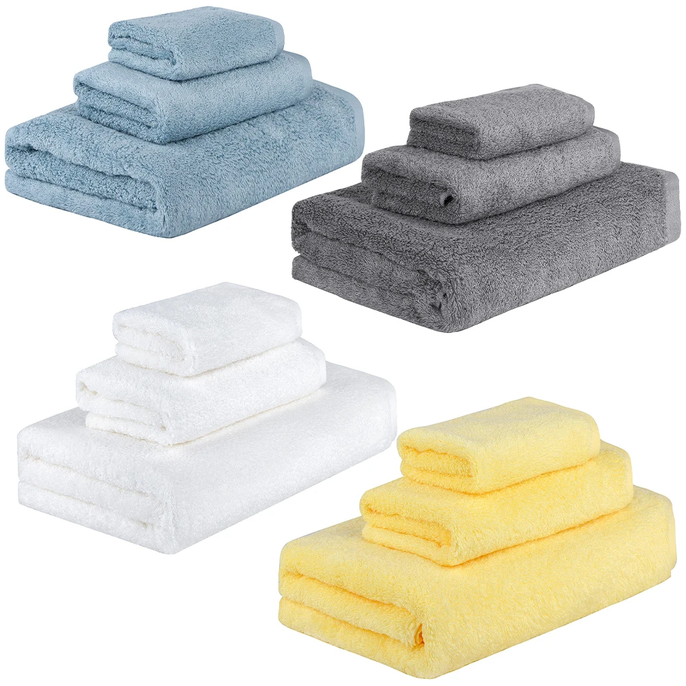 semaxe luxury 3 towel set for adults 100cottonhighly absorbentsafe and super soft hotel high quality bathroom set blue free global shipping