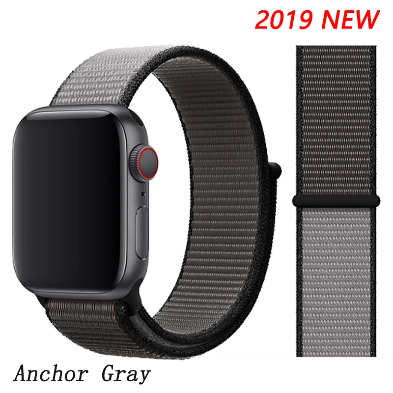 Ремешок для apple watch 5 4 ремешок 44 мм 40 мм Correa 42 мм 38 мм iwatch 5 4 3 2 нейлоновый браслет pulseira ремешок для часов - Цвет ремешка: Anchor Gray