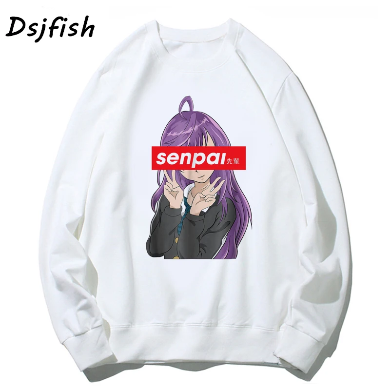 Для мужчин японского аниме Senpai девушка Nerdy толстовки Кофты женщин манга Waifu Kawaii