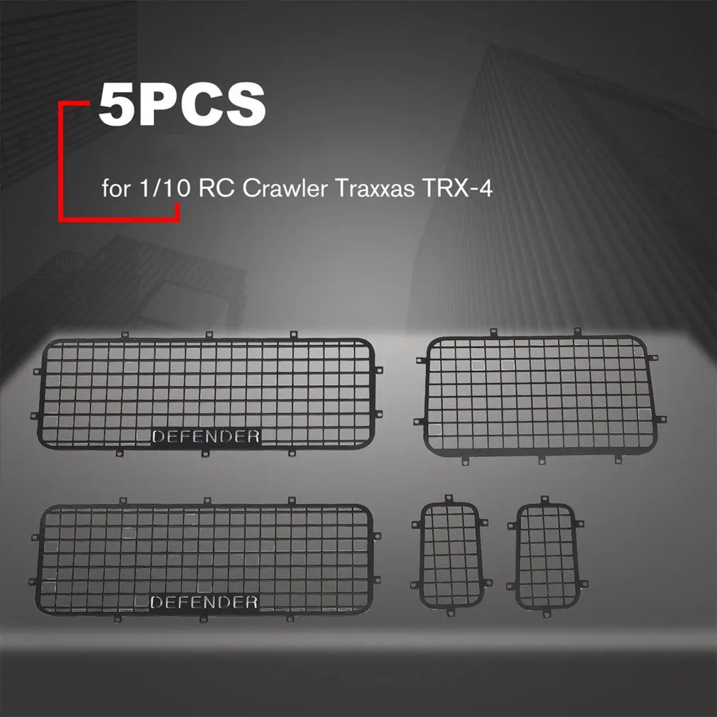 

5 шт. металлическая стереоскопическая сетка для окон защитная сетка аксессуары для 1/10 RC Гусеничный автомобиль Traxxas TRX-4 TRX4 Defender