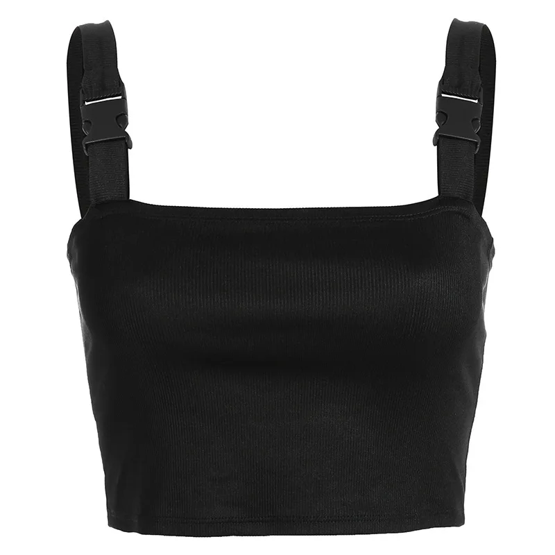 

Sexy suspender vest summer women's new personality bag buckle sling small vest bottom wipe chest top