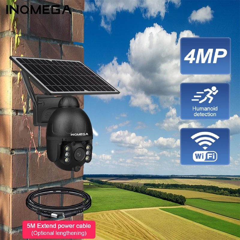 

INQMEGA 4MP PTZ WIFI Camera Smart AI Function Outdoor Waterproof Solar Camera Support Split Installation Voice Intercom