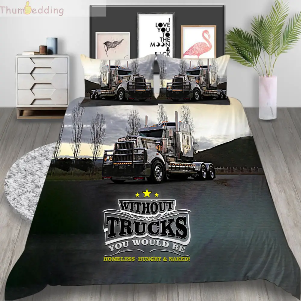 

Truck House Bedding Set King Size Duvet Cover Set Queen Beautiful Soft Material Bed Cover with Pillowcase