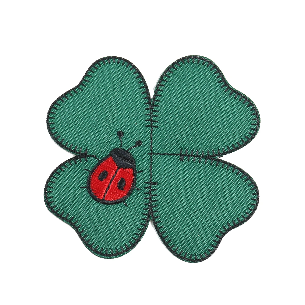 5 шт. нашивки с вышивкой на удачу аппликация в виде четырехлистного клевера