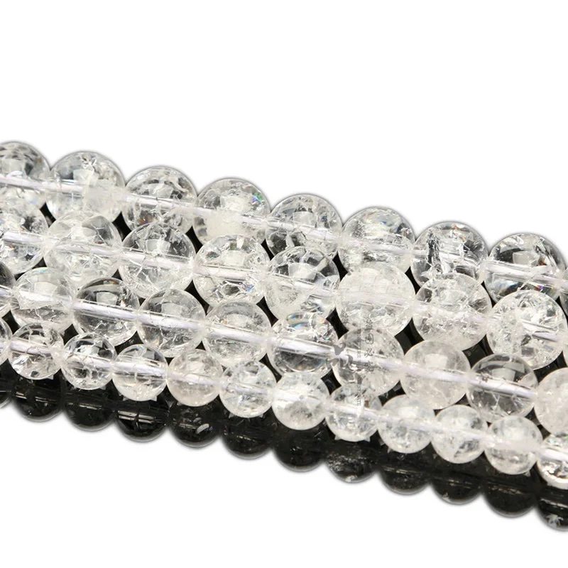 

OMHXZJ Wholesale ZB53 468 10 14mm DIY Bracelet Necklace Jewelry Making Accessories Natural Stone Fine White Crystals Round Beads