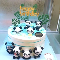 8pcslot kawaii resin panda kids happy birthday party supplies home diy decoration room table garden decora photo props