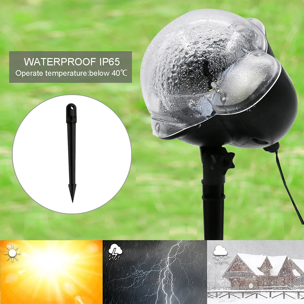 Рождественский светильник проектор светодиодный динамический двигающийся снег