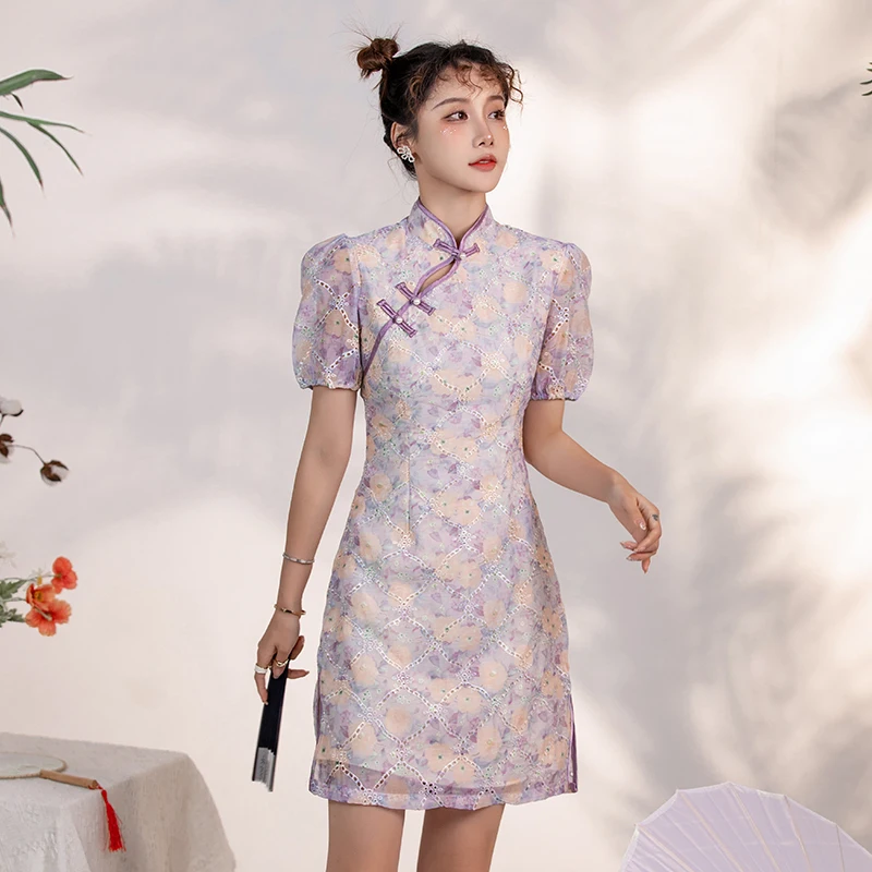 

Младшего возраста платье в китайском стиле «Ципао в пункте темперамент Новинка благородство, чтобы носить ежедневно платье из органзы с вы...