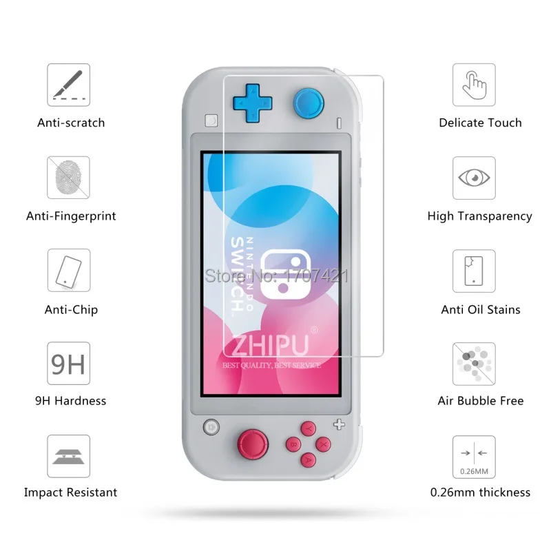 2 шт Защитная пленка из закаленного стекла, Защитная пленка для nintendo Switch Mini