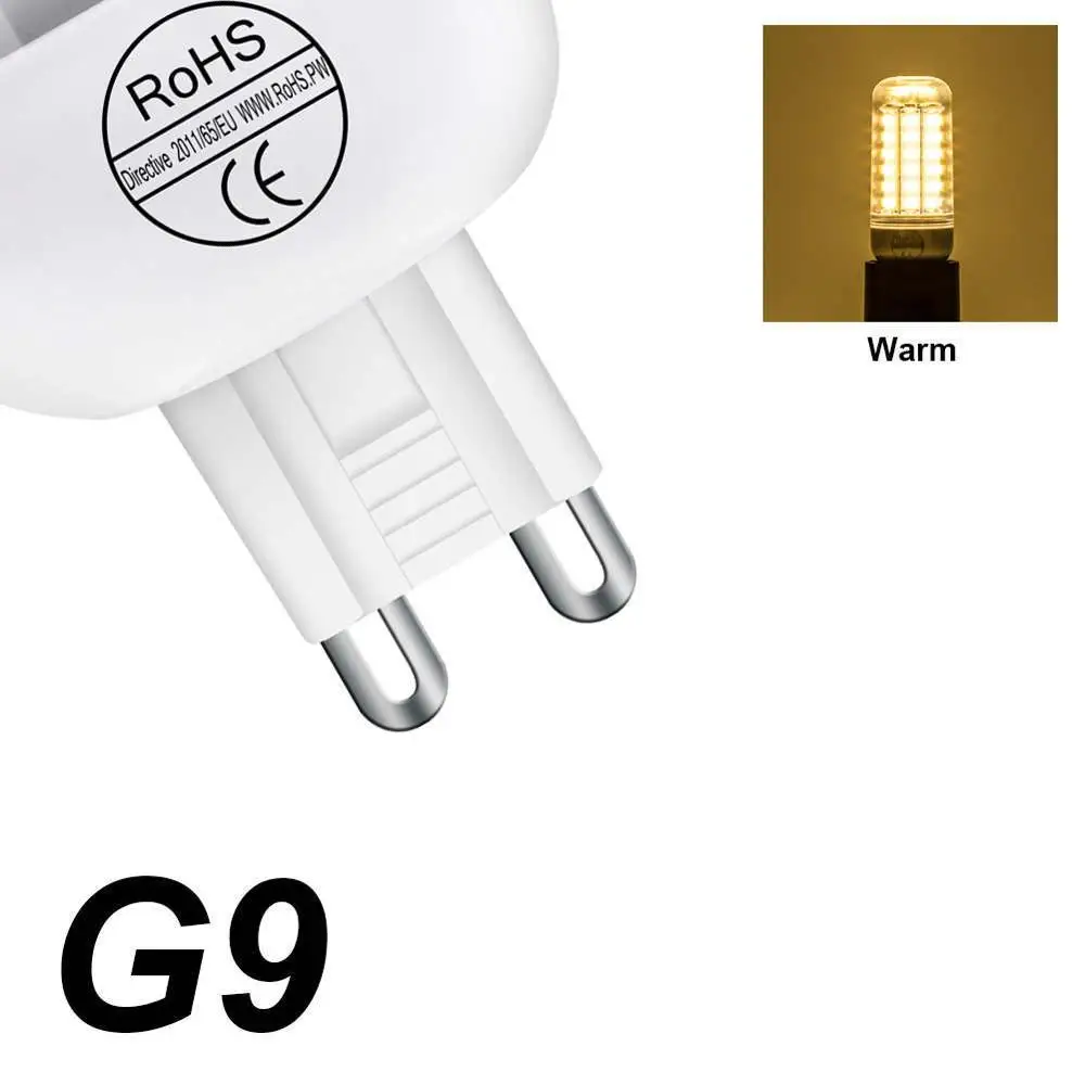 Кукурузная лампа E27 светодиодная лампа свеча E14 220 В светодиодная 5 Вт 5730 SMD 24 36 48 56 69 72led энергосберегающая лампа G9 лампочки домашняя ампульная Светодиодная лампа - Испускаемый цвет: G9 Warm White