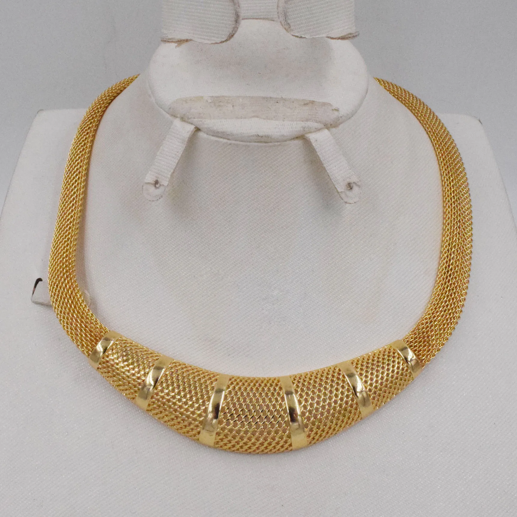 Новый стиль высокого качества Ltaly 750 золотого цвета, набор украшений для женщин, ювелирные изделия из африканских бусин, модные ожерелья, сер... от AliExpress WW