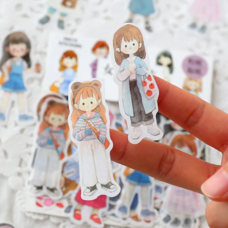 51 шт/1 лот Kawaii канцелярские наклейки для девочек dressup дневник декоративные наклейки для мобильных телефонов Скрапбукинг DIY наклейки для рукоделия