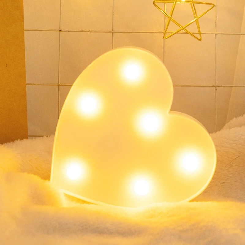 

Creative LED Night Light Battery Powered Mini Heart-shaped Living Room Bedroom Bedside Night Lighting Wedding Atomosphere Lamp