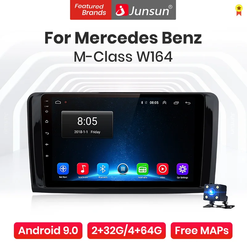 Автомагнитола Junsun 4 Гб + 64 ГБ Android 9 0 4G для Mercedes Benz GL ML W164 GL320 ML350 ML500 X164 GL35 GL45 GL450 2005-2012