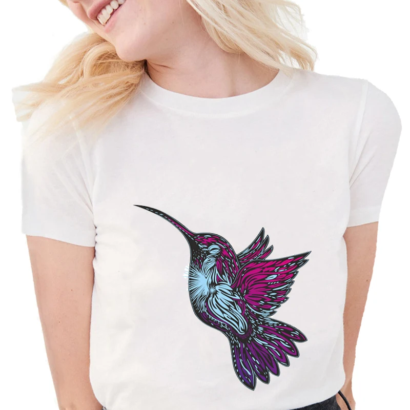 Женская футболка с коротким рукавом белая хлопковая Футболка принтом