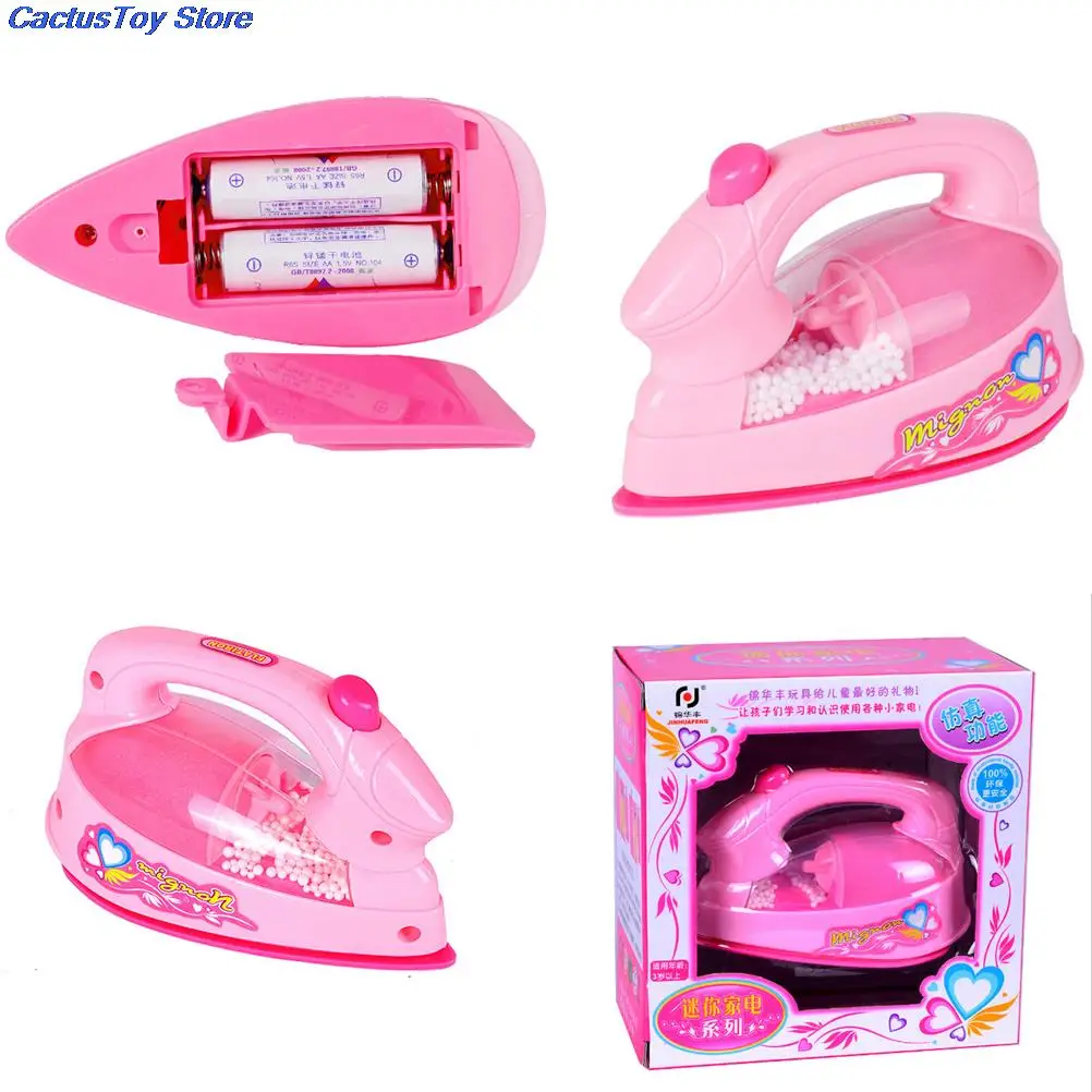 Plastic Mini Electric Iron Light-up Simulation Kids Children Play House Toy Baby Girls Pretend Toys | Игрушки и хобби