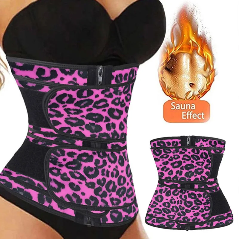 

Women Waist Trainer Double Belt Body Shaper Fitness Waist Cincher Zipper Shapewear Slimming Belt Floral Corset Fajas