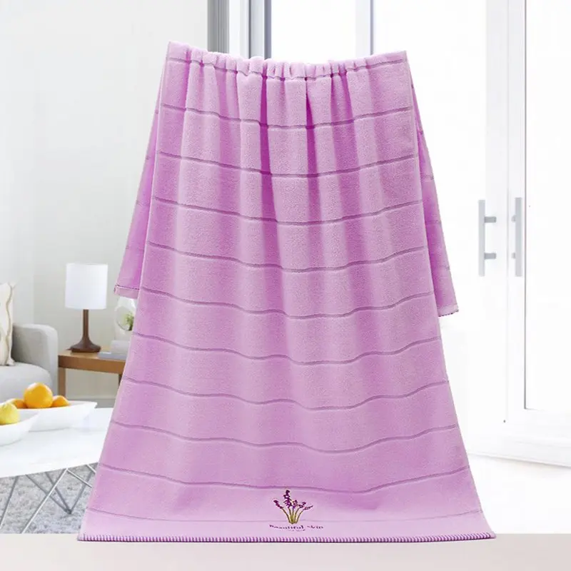 

Purple Lavender Embroidered Towels High Quality Cotton Large Bath Towel Soft Absorbent Beach Face Towel Set for Women