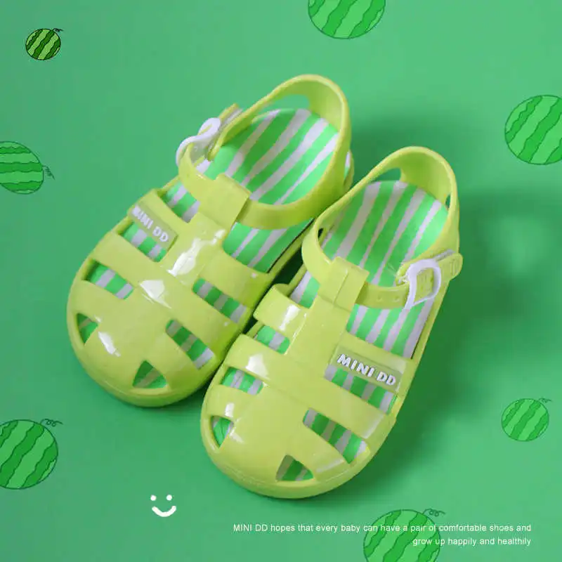

2021 new girls solid color roman sandals baby cute soft jelly shoes children waterproof jelly shoes