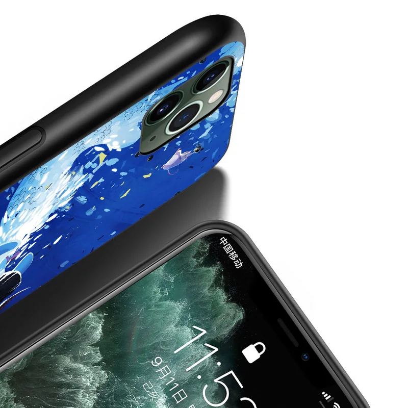 

Anime Spirited Away Dragon For iPhone 12 11 XS Pro Max Mini XR X 8 7 6 6S Plus 5 SE 2020 Black Cover Phone Case