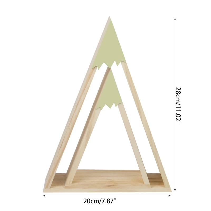 

Wooden Triangle Wall Frame DIY Wall Hanging Storage Book Shelves Rack Home Decor Shelf for Kids Baby Children Room