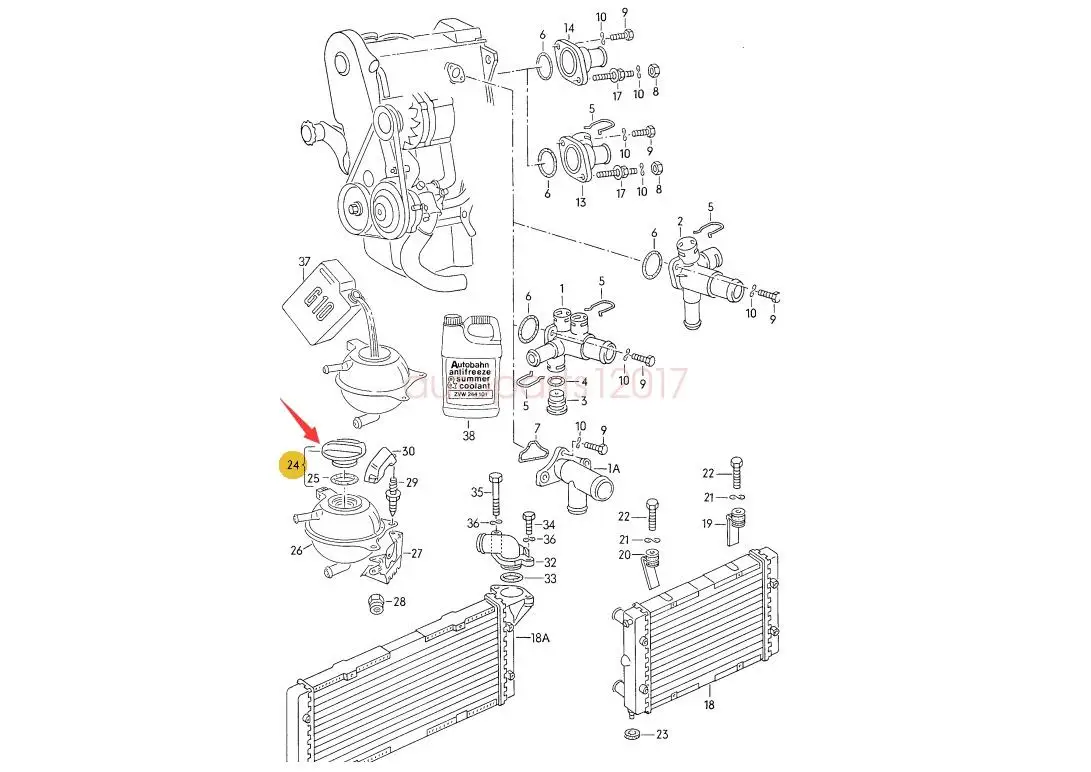 Новая Крышка Резервуара охлаждающей жидкости для Audi Golf Jetta Passat Transporter Venot EU 357121321C